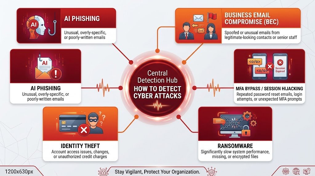 Diagram showing how warning signs connect to attack types